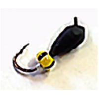 Капля с петлей черная с желтым бисером 612Р2