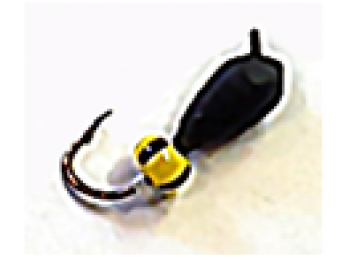 Капля с петлей черная с желтым бисером 613Р2