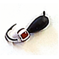 Капля с петлей черная с красным бисером 613Р1