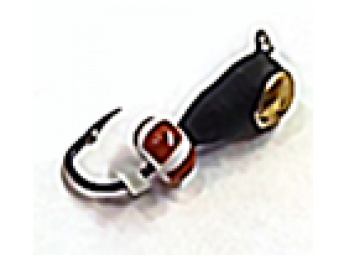 Капля с петлей черная с коронкой и красным бисером 613Q1
